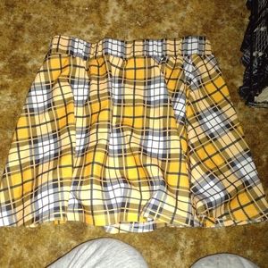 Yellow plaid skirt